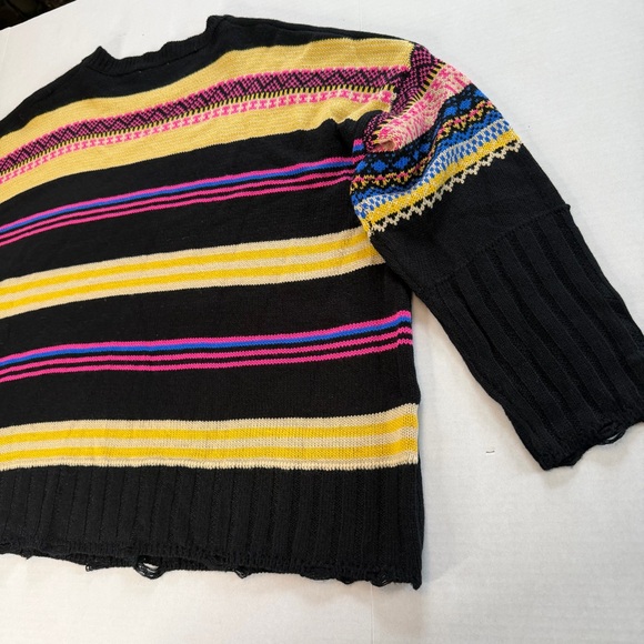 Easel Black Cozy Grandma Core Chic  Multicolor Patterned Sweater Size 1X - Picture 12 of 16